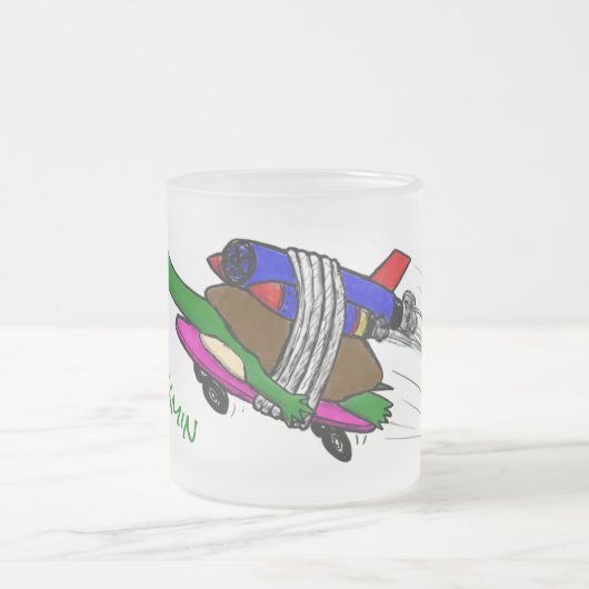 カメ飛んでいるラ フロストグラスマグカップ (中央)