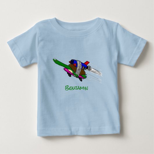 カメ飛んでいるラ ベビーTシャツ (正面)