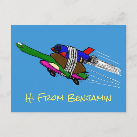 カメ飛んでいるラ ポストカード (正面)