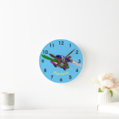 カメ飛んでいるラ ラウンド壁時計 (ホーム)