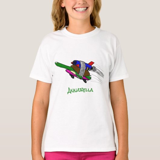 カメ飛んでいるラ Tシャツ (正面)