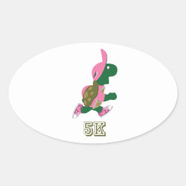カメ5K – ピンク 楕円形シール