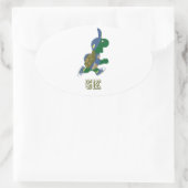 カメ5K – 青 楕円形シール (バッグ)