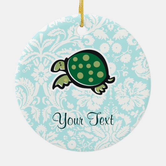 カメ; かわいい セラミックオーナメント (裏面)