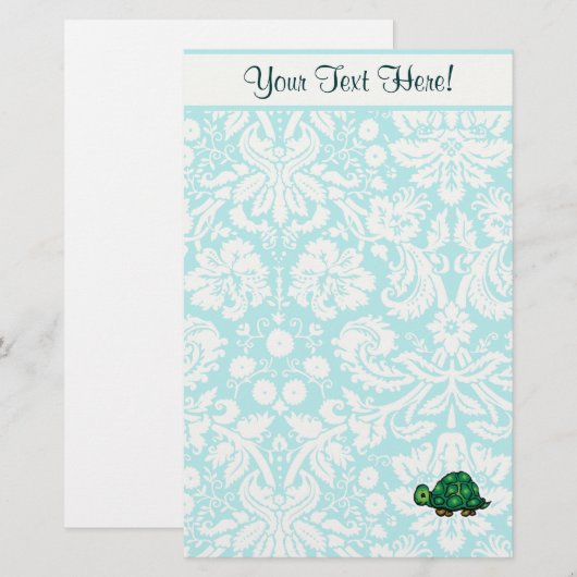 カメ; かわいい 便箋 (正面/裏面)