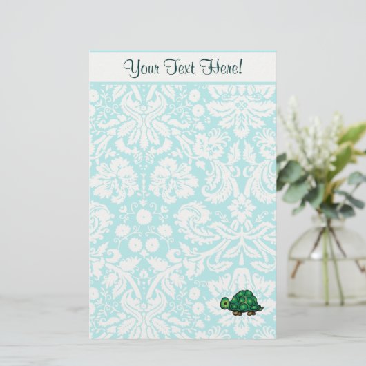 カメ; かわいい 便箋 (スタンド正面)