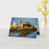 カメ カード (黄色い花)