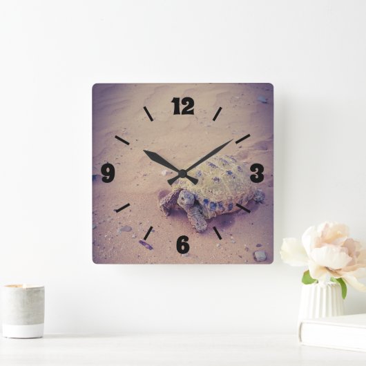 カメ スクエア壁時計 (ホーム)