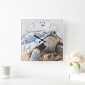 カメ スクエア壁時計 (ホーム)