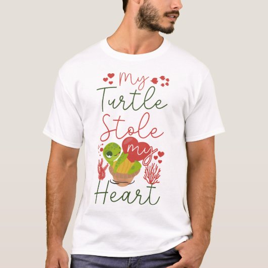 カメ トカゲ バレンタインデー コピー Tシャツ (正面)