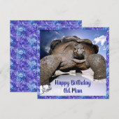 カメ – ハッピーバースデーオールドマンカード サンキューカード (正面/裏面)