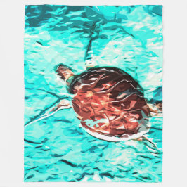 カメ フリースブランケット