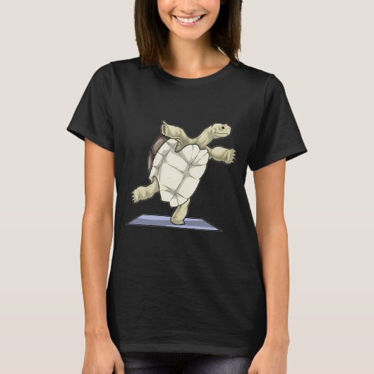 カメ ヨガ フィットネス 体操 Tシャツ (正面)