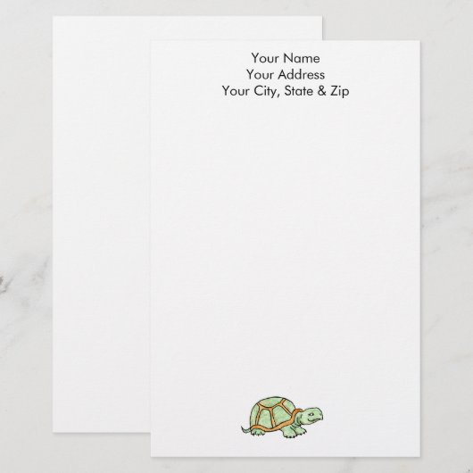 カメ 便箋 (正面/裏面)