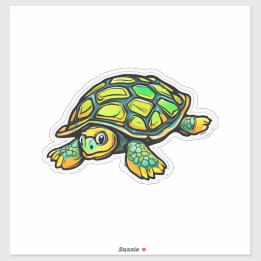 カメ 動物 カメ 緑 シール (シート)