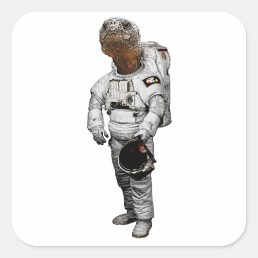 カメ 宇宙飛行士 ステッカー (正面)