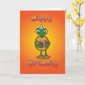 カメ-現在-ハッピーバースデー カード (黄色い花)