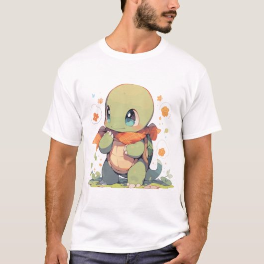 カメ 赤ちゃん カメ カメ 水槽 トカゲ トカゲ Tシャツ (正面)