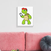 カメ（電話と帽子） キャンバスプリント (インサイチュ (リビング))