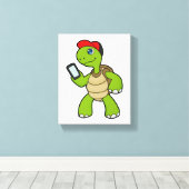 カメ（電話と帽子） キャンバスプリント (インサイチュ (ウッドフロア))