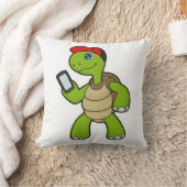 カメ（電話と帽子） クッション (ブランケット)