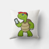 カメ（電話と帽子） クッション (裏面)