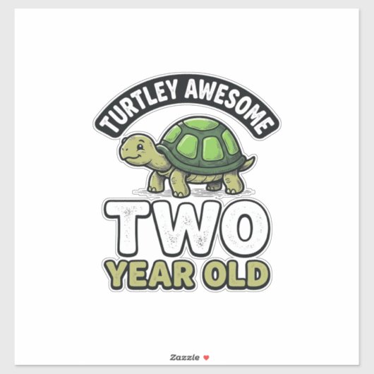 カメ 2歳の誕生日 ヴィンテージ風彫刻 Tシャツ シール (シート)