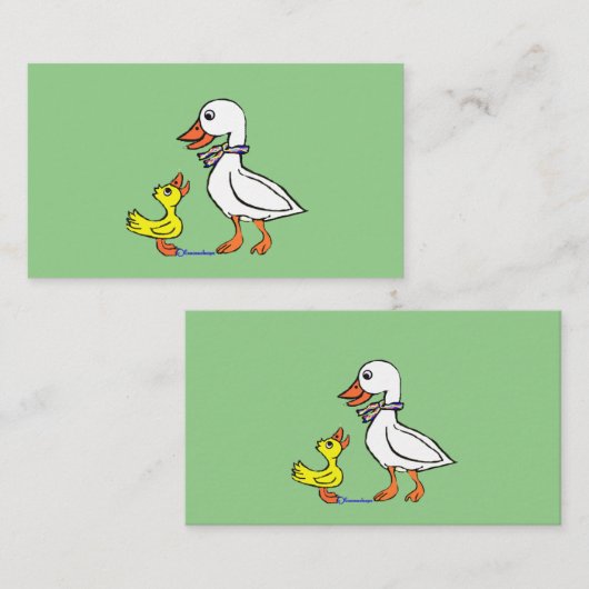 カモとガチョウの鳴き声その店の気を引く 名刺 (正面/裏面)