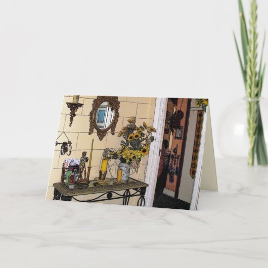 カモのヒマワリ-手紙カード カード (正面)