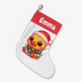 カモのメリークリスマス冬の動物かわいいアヒル スモールクリスマスストッキング (正面 (吊り時))