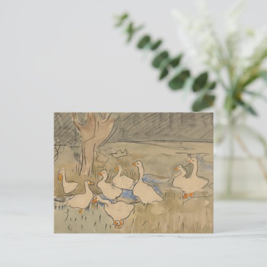 カモの小鳥 ポストカード (スタンド正面)