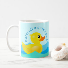 カモの背中の水'かわいいゴムアヒルのコーヒー コーヒーマグカップ