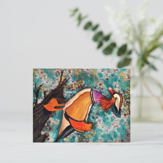 カモの葉書 ポストカード (スタンド正面)