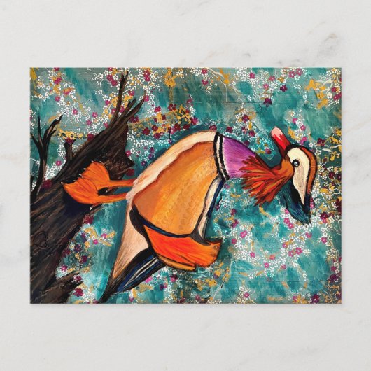 カモの葉書 ポストカード (正面)