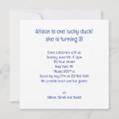 カモの誕生日の招待状1つ 招待状 (裏面)