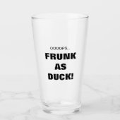 カモの顔の「Frunk」 ビールジョッキ おもしろグッズ タンブラーグラス (正面)