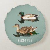 カモの食用つや消し ラウンドクッション (裏面)