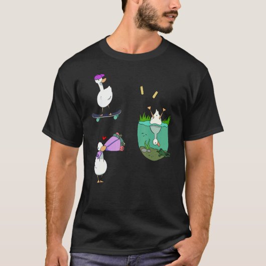 カモは可愛い真似をする Tシャツ (正面)