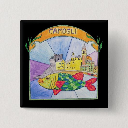 カモグリフィッシュ 缶バッジ (正面)