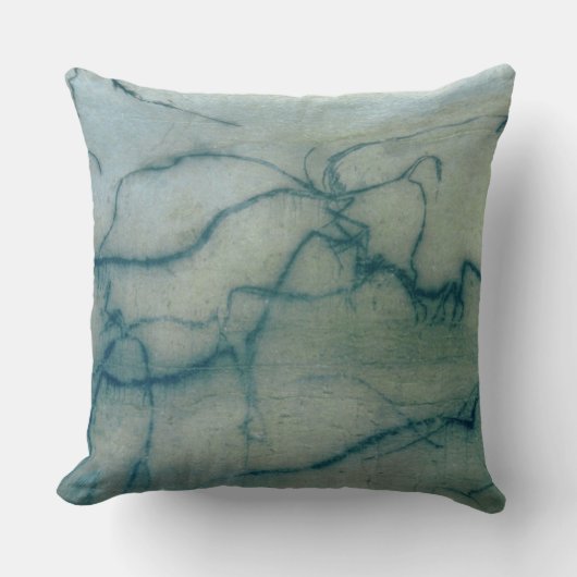 カモシカおよびバイソン、Perigordian (洞窟壁画) クッション (正面)