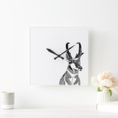 カモシカの時計 スクエア壁時計 (ホーム)