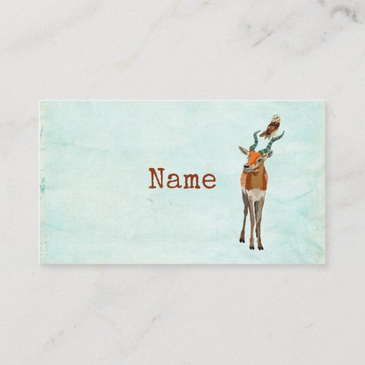 カモシカ及びフクロウの名刺 名刺 (裏面)