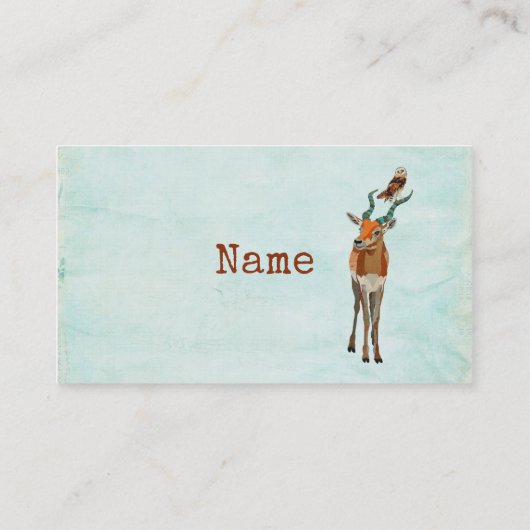 カモシカ及びフクロウの名刺 名刺 (裏面)