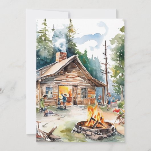 カモシカ | 狩猟をテーマにした誕生日パーティー 招待状 (裏面)