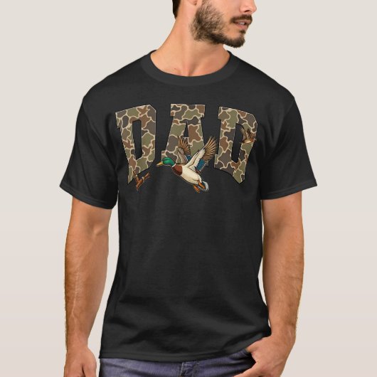 カモダディマガモ迷彩ハンティングパパ Tシャツ (正面)