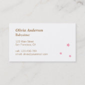 カモダンット男の赤ちゃんベビーシッター名刺 名刺 (裏面)