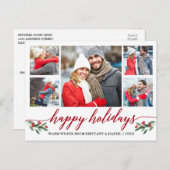 カモダンリグライレッドハッピーホリデーズ5フォト ポストカード (正面/裏面)