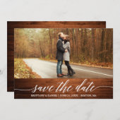 カモダンリグラ·ウッドが日付カードを節約 サンキューカード (正面/裏面)