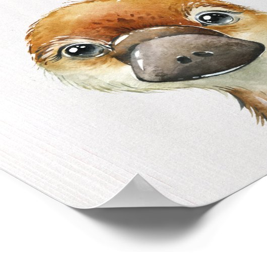 カモノハシの赤ちゃん アートプリント ポスター (角)