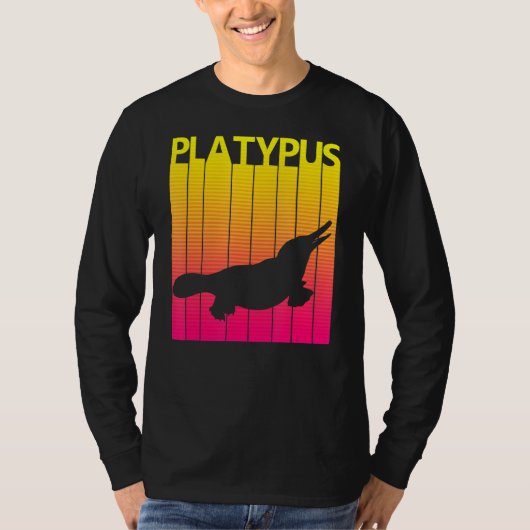 カモノハシ動物のレトロ衣装 Tシャツ (正面)